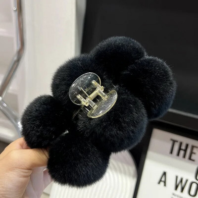 Iarnă Blana Iepure Crab Agrafă De Păr Femei Elegantă Gheare De Păr De Pluș Agrafă Mare De Rechin Agrafă Accesorii pentru păr Moda