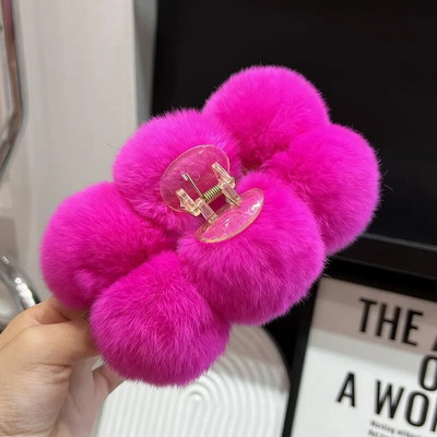 Iarnă Blana Iepure Crab Agrafă De Păr Femei Elegantă Gheare De Păr De Pluș Agrafă Mare De Rechin Agrafă Accesorii pentru păr Moda