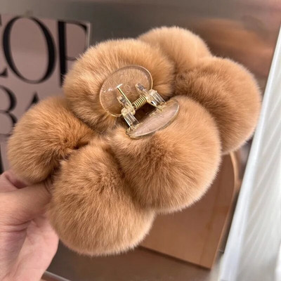 Iarnă Blana Iepure Crab Agrafă De Păr Femei Elegantă Gheare De Păr De Pluș Agrafă Mare De Rechin Agrafă Accesorii pentru păr Moda