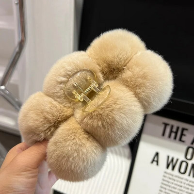 Iarnă Blana Iepure Crab Agrafă De Păr Femei Elegantă Gheare De Păr De Pluș Agrafă Mare De Rechin Agrafă Accesorii pentru păr Moda