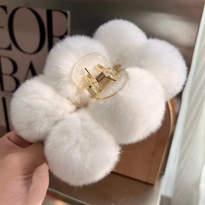Iarnă Blana Iepure Crab Agrafă De Păr Femei Elegantă Gheare De Păr De Pluș Agrafă Mare De Rechin Agrafă Accesorii pentru păr Moda