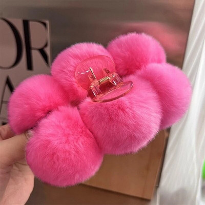 Iarnă Blana Iepure Crab Agrafă De Păr Femei Elegantă Gheare De Păr De Pluș Agrafă Mare De Rechin Agrafă Accesorii pentru păr Moda