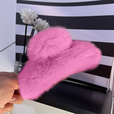 Iarnă Blana Iepure Crab Agrafă De Păr Femei Elegantă Gheare De Păr De Pluș Agrafă Mare De Rechin Agrafă Accesorii pentru păr Moda