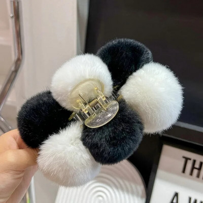 Iarnă Blana Iepure Crab Agrafă De Păr Femei Elegantă Gheare De Păr De Pluș Agrafă Mare De Rechin Agrafă Accesorii pentru păr Moda