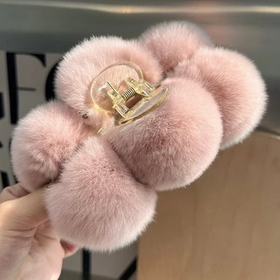 Iarnă Blana Iepure Crab Agrafă De Păr Femei Elegantă Gheare De Păr De Pluș Agrafă Mare De Rechin Agrafă Accesorii pentru păr Moda