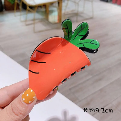 accesorii căpșuni, lucrat manual, în formă de fructe, clemă cu gheare mare, acetat, pepene verde, clemă pentru coadă de cal, femei, coreea, pentru coada de cal cu fructe.