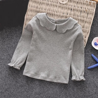 2024 ősz tavaszi kislány ingek pamut csipke fehér hosszú ujjú gyermek póló lány gyerekeknek baba tipegő felsők és blúzok JW6100