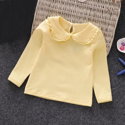 2024 ősz tavaszi kislány ingek pamut csipke fehér hosszú ujjú gyermek póló lány gyerekeknek baba tipegő felsők és blúzok JW6100