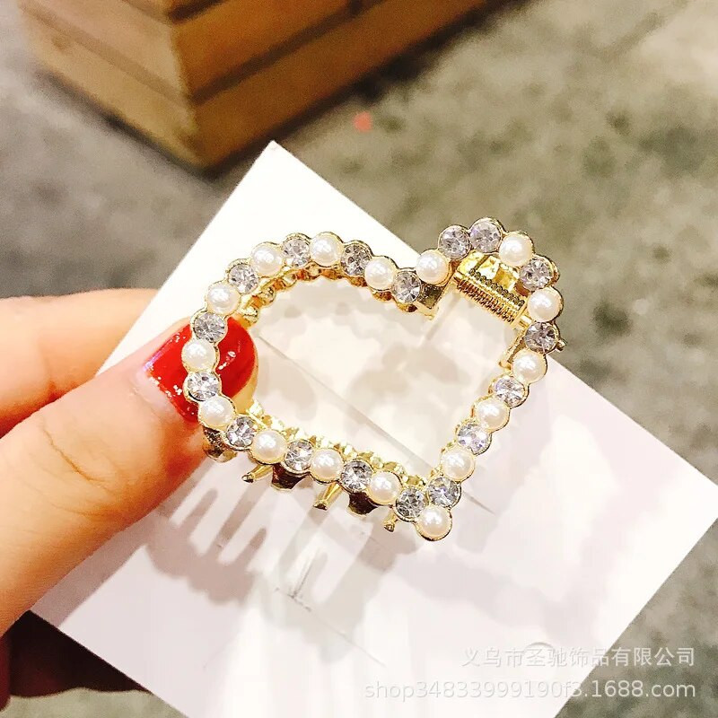 Noi Femei Elegant Gold Hollow Geometric Metal Gheare Păr Perle Agrafe pentru păr Bentita Ac Hair Crab Accesorii pentru păr la modă