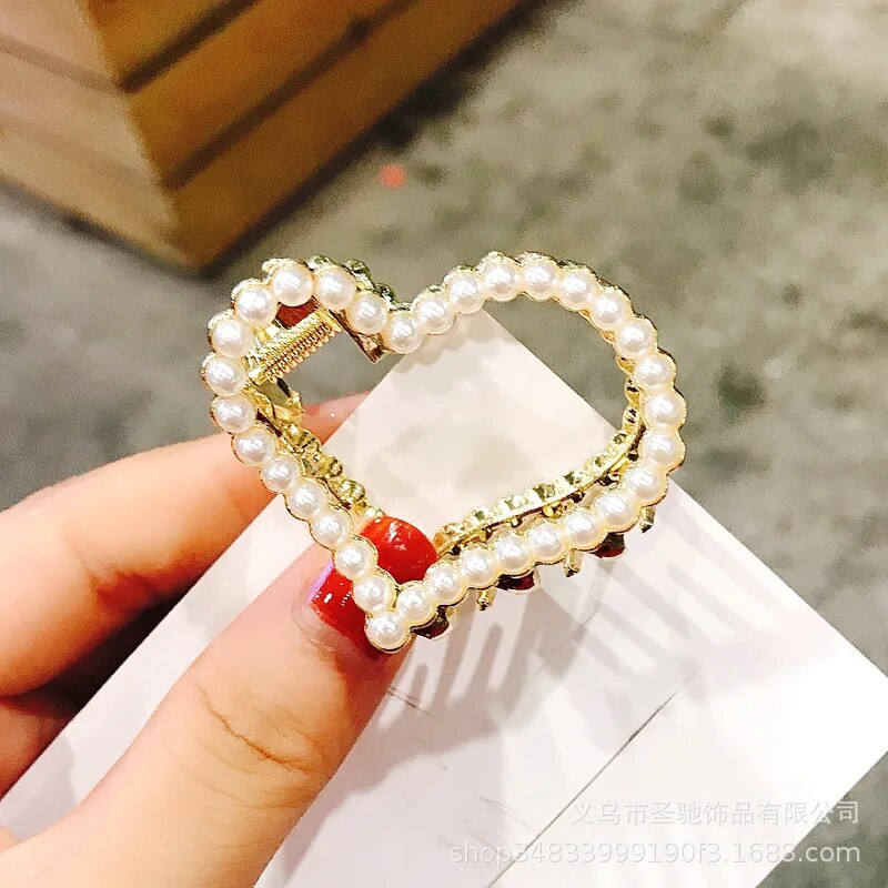 Noi Femei Elegant Gold Hollow Geometric Metal Gheare Păr Perle Agrafe pentru păr Bentita Ac Hair Crab Accesorii pentru păr la modă