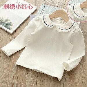 2024. Proljeće Jesen 2 3 4 6 8 10 godina Dječja odjeća za bebe Jednobojna jednobojna dječja dječja majica s dugim rukavima za djevojčice Basic T-Shirt