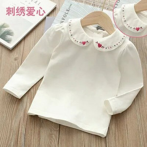 2024. Proljeće Jesen 2 3 4 6 8 10 godina Dječja odjeća za bebe Jednobojna jednobojna dječja dječja majica s dugim rukavima za djevojčice Basic T-Shirt