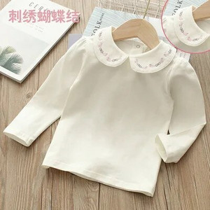2024. Proljeće Jesen 2 3 4 6 8 10 godina Dječja odjeća za bebe Jednobojna jednobojna dječja dječja majica s dugim rukavima za djevojčice Basic T-Shirt
