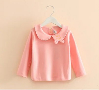2024. Proljeće Jesen 2 3 4 6 8 10 godina Dječja odjeća za bebe Jednobojna jednobojna dječja dječja majica s dugim rukavima za djevojčice Basic T-Shirt