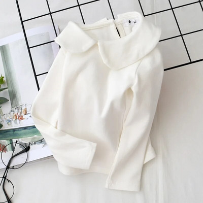 2024. Proljeće Jesen 2 3 4 6 8 10 godina Dječja odjeća za bebe Jednobojna jednobojna dječja dječja majica s dugim rukavima za djevojčice Basic T-Shirt