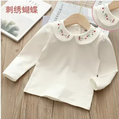 2024. Proljeće Jesen 2 3 4 6 8 10 godina Dječja odjeća za bebe Jednobojna jednobojna dječja dječja majica s dugim rukavima za djevojčice Basic T-Shirt