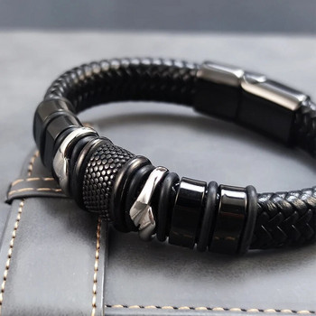 2023 New Style Domineering Hand-woven συνδυασμένο αξεσουάρ Ανδρικό δερμάτινο βραχιόλι από ανοξείδωτο ατσάλι Fashion Man Jewelry Χονδρική