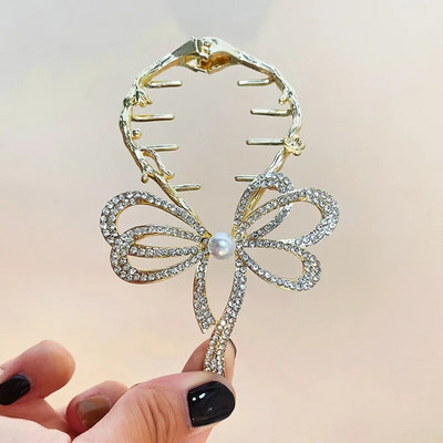 Cvjetna kopča za kosu s resicama Žene Dame Leptir Rhinestone Biser Metalna kandža za kosu Okrugla punđa Držač za rep Dodaci za kosu