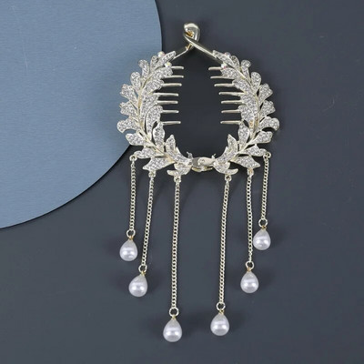 Cvjetna kopča za kosu s resicama Žene Dame Leptir Rhinestone Biser Metalna kandža za kosu Okrugla punđa Držač za rep Dodaci za kosu