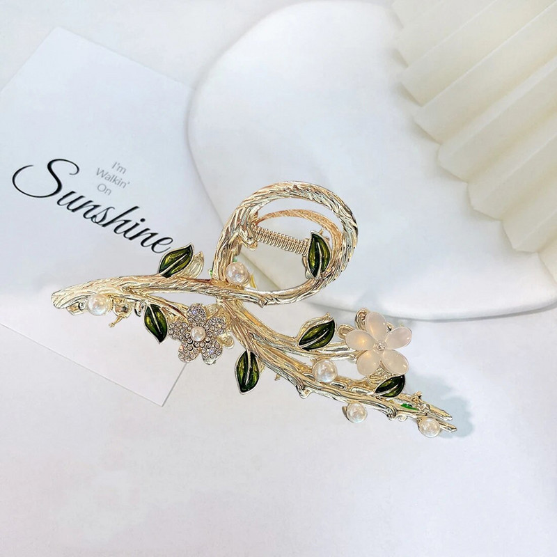 Lill korea silmakivist lillehaardeklamber, suur peen pea tagaosa hai klamber juukseklamber Juukseklamber Juukseaksessuaarid