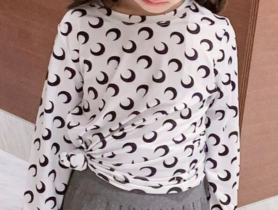 Dječja odjeća Bebe Girls Lovely Moon Elastic Force Base Majica dugih rukava Lagana odjeća za zaštitu od sunca