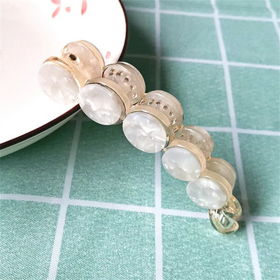 Divat Banán Clip Női Leopárdmintás Gyöngy hajtű Lányok Lófarok Barrettes Hajformázó Eszköz Haj Kiegészítők Fejfedők