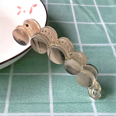 Divat Banán Clip Női Leopárdmintás Gyöngy hajtű Lányok Lófarok Barrettes Hajformázó Eszköz Haj Kiegészítők Fejfedők