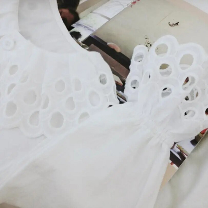 Toamnă, primăvară, școală pentru bebeluși, fetițe, bluză din dantelă albă, cămașă pentru copii, haine pentru copii, cu mânecă lungă din bumbac, topuri și bluze pentru fete