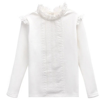 Βρεφικά ρούχα για νήπια Μεγάλα κοριτσίστικα μπλουζάκια βαμβακερά μπλουζάκια Παιδικά μπλουζάκια σχολικά πουκάμισα με μακρυμάνικο κάτω μέρος για κορίτσια λευκή μπλούζα