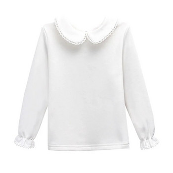 Βρεφικά ρούχα για νήπια Μεγάλα κοριτσίστικα μπλουζάκια βαμβακερά μπλουζάκια Παιδικά μπλουζάκια σχολικά πουκάμισα με μακρυμάνικο κάτω μέρος για κορίτσια λευκή μπλούζα