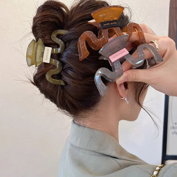 Корейска женска акрилна прозрачна желеобразна щипка за коса Рак Конска опашка Плитка с нокът Сладка женска щипка за коса Аксесоари за коса