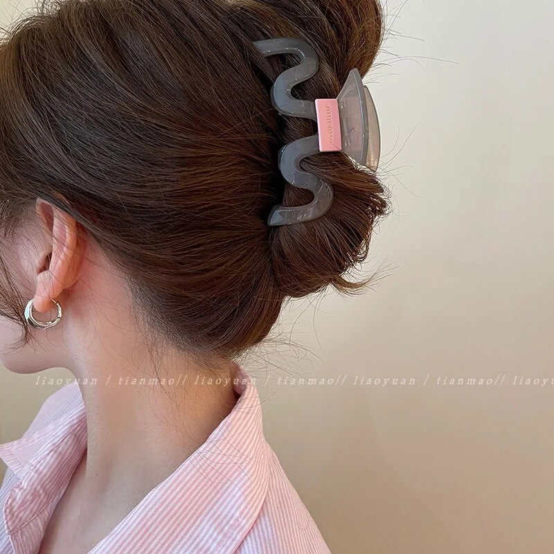 Κορεάτικο θηλυκό ακρυλικό διαφανές ζελέ με πιάσιμο κλιπ Μαλλιά Καβούρι Πλεξούδα Αλογοουρά Νύχι Γλυκό θηλυκό κλιπ μαλλιών Αξεσουάρ μαλλιών