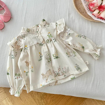 Παιδική μπλούζα για κορίτσια Μακρυμάνικη Floral Spring New Arrival Βαμβακερά Παιδικά Ρούχα Βρεφικά πουκάμισα
