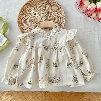 Bluză Fete Pentru Copii Mânecă Lungă Floral Primăvară Nou Sosire Bumbac Îmbrăcăminte Copii Cămăși pentru copii