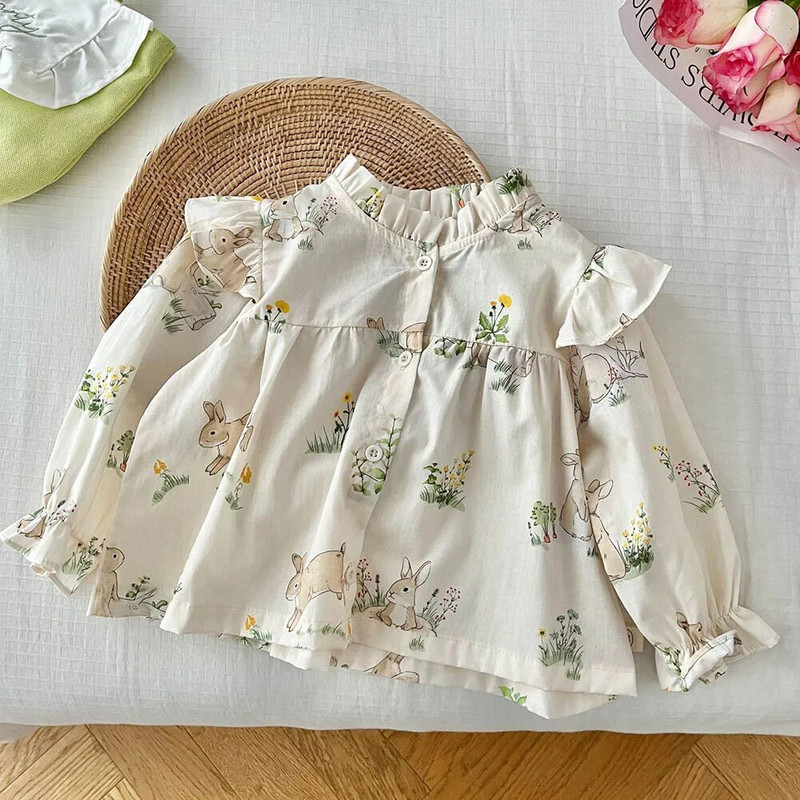 Bluză Fete Pentru Copii Mânecă Lungă Floral Primăvară Nou Sosire Bumbac Îmbrăcăminte Copii Cămăși pentru copii