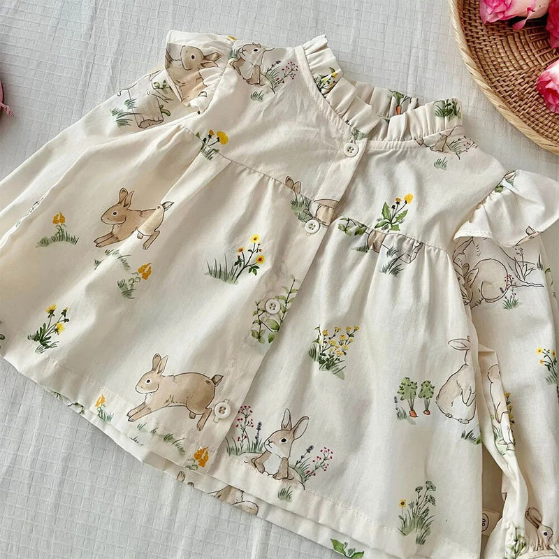 Bluză Fete Pentru Copii Mânecă Lungă Floral Primăvară Nou Sosire Bumbac Îmbrăcăminte Copii Cămăși pentru copii