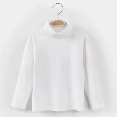 Haine de iarnă pentru bebeluși pentru copii adolescenți, băieți, fete, tricouri din bumbac, tricou cu mânecă lungă pentru copii, cu gât țesut Topuri pentru copii, tricou de bază