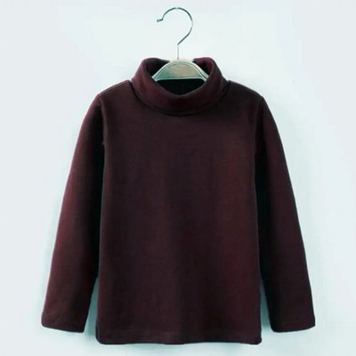 Haine de iarnă pentru bebeluși pentru copii adolescenți, băieți, fete, tricouri din bumbac, tricou cu mânecă lungă pentru copii, cu gât țesut Topuri pentru copii, tricou de bază