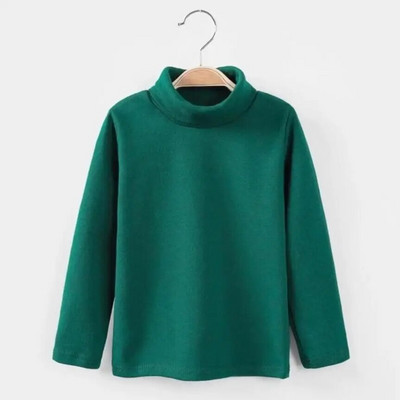 Haine de iarnă pentru bebeluși pentru copii adolescenți, băieți, fete, tricouri din bumbac, tricou cu mânecă lungă pentru copii, cu gât țesut Topuri pentru copii, tricou de bază