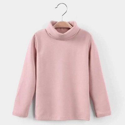 Haine de iarnă pentru bebeluși pentru copii adolescenți, băieți, fete, tricouri din bumbac, tricou cu mânecă lungă pentru copii, cu gât țesut Topuri pentru copii, tricou de bază