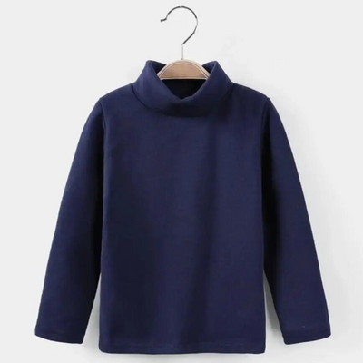 Haine de iarnă pentru bebeluși pentru copii adolescenți, băieți, fete, tricouri din bumbac, tricou cu mânecă lungă pentru copii, cu gât țesut Topuri pentru copii, tricou de bază