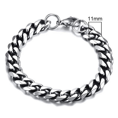 Vnox 3-11mm Chunky Miami Curb Chain Narukvica za muškarce, Kubanski lančić od nehrđajućeg čelika Narukvica Klasični Punk teški muški nakit