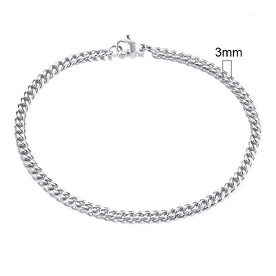 Vnox 3-11mm Chunky Miami Curb Chain Narukvica za muškarce, Kubanski lančić od nehrđajućeg čelika Narukvica Klasični Punk teški muški nakit
