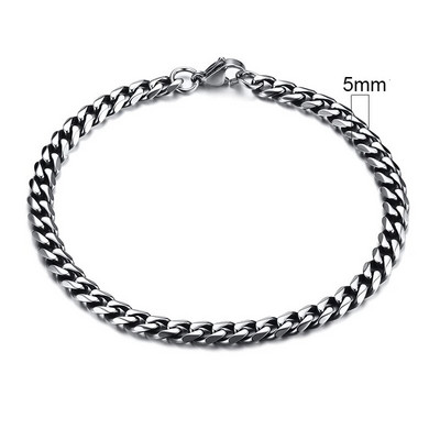 Vnox 3-11mm Chunky Miami Curb Chain Narukvica za muškarce, Kubanski lančić od nehrđajućeg čelika Narukvica Klasični Punk teški muški nakit