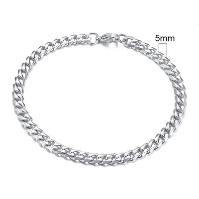 Vnox 3-11mm Chunky Miami Curb Chain Narukvica za muškarce, Kubanski lančić od nehrđajućeg čelika Narukvica Klasični Punk teški muški nakit