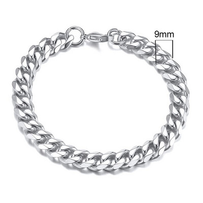 Vnox 3-11mm Chunky Miami Curb Chain Narukvica za muškarce, Kubanski lančić od nehrđajućeg čelika Narukvica Klasični Punk teški muški nakit