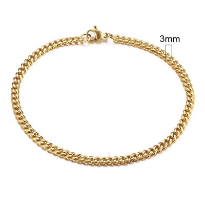 Vnox 3-11mm Chunky Miami Curb Chain Narukvica za muškarce, Kubanski lančić od nehrđajućeg čelika Narukvica Klasični Punk teški muški nakit