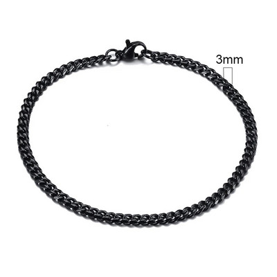 Vnox 3-11mm Chunky Miami Curb Chain Narukvica za muškarce, Kubanski lančić od nehrđajućeg čelika Narukvica Klasični Punk teški muški nakit