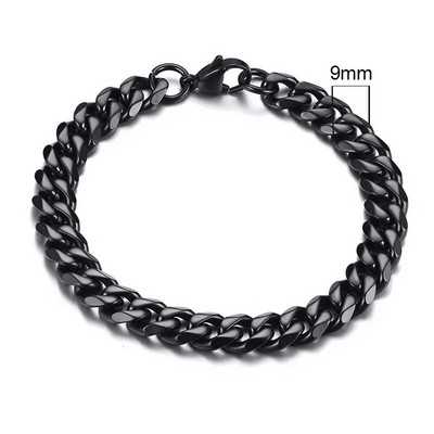Vnox 3-11mm Chunky Miami Curb Chain Narukvica za muškarce, Kubanski lančić od nehrđajućeg čelika Narukvica Klasični Punk teški muški nakit