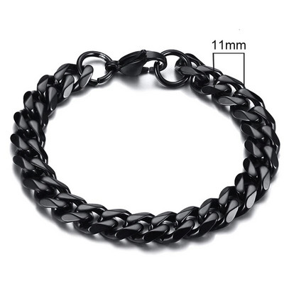 Vnox 3-11mm Chunky Miami Curb Chain Narukvica za muškarce, Kubanski lančić od nehrđajućeg čelika Narukvica Klasični Punk teški muški nakit